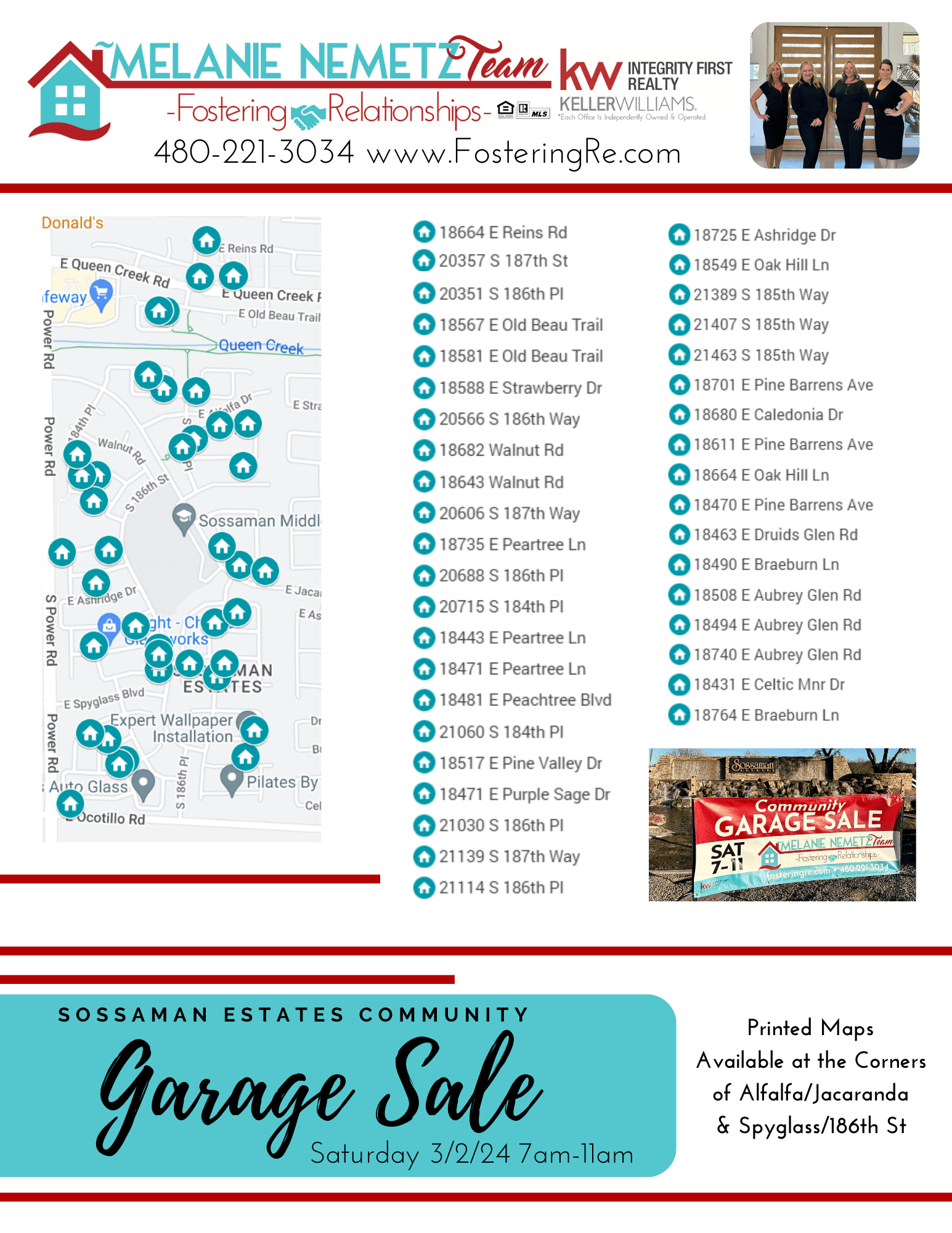 Sossaman Garage Sale Map 2024